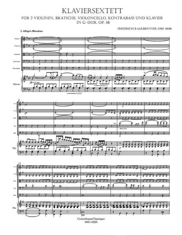 Kalkbrenner Klaviersextett op.58 image 1